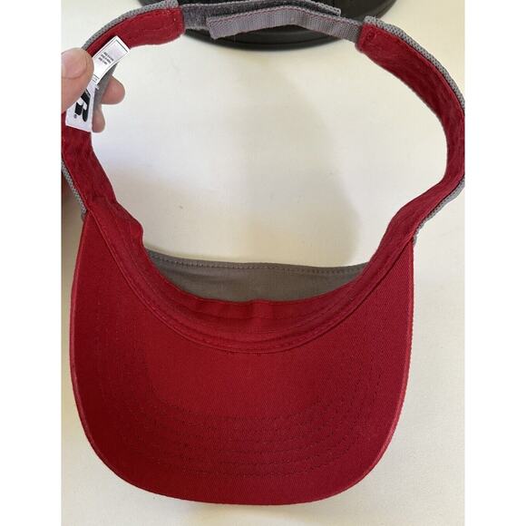 Arkansas Razorbacks Visor Gray Red Russell Adjustable - Picture 5 of 7
